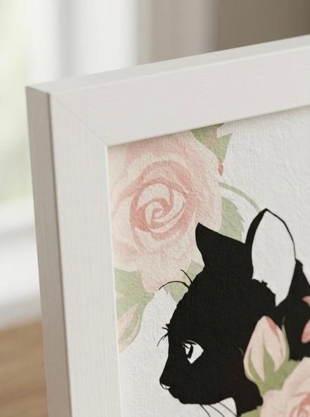 バラと黒猫のシルエット・アートフレーム | 4枚目
